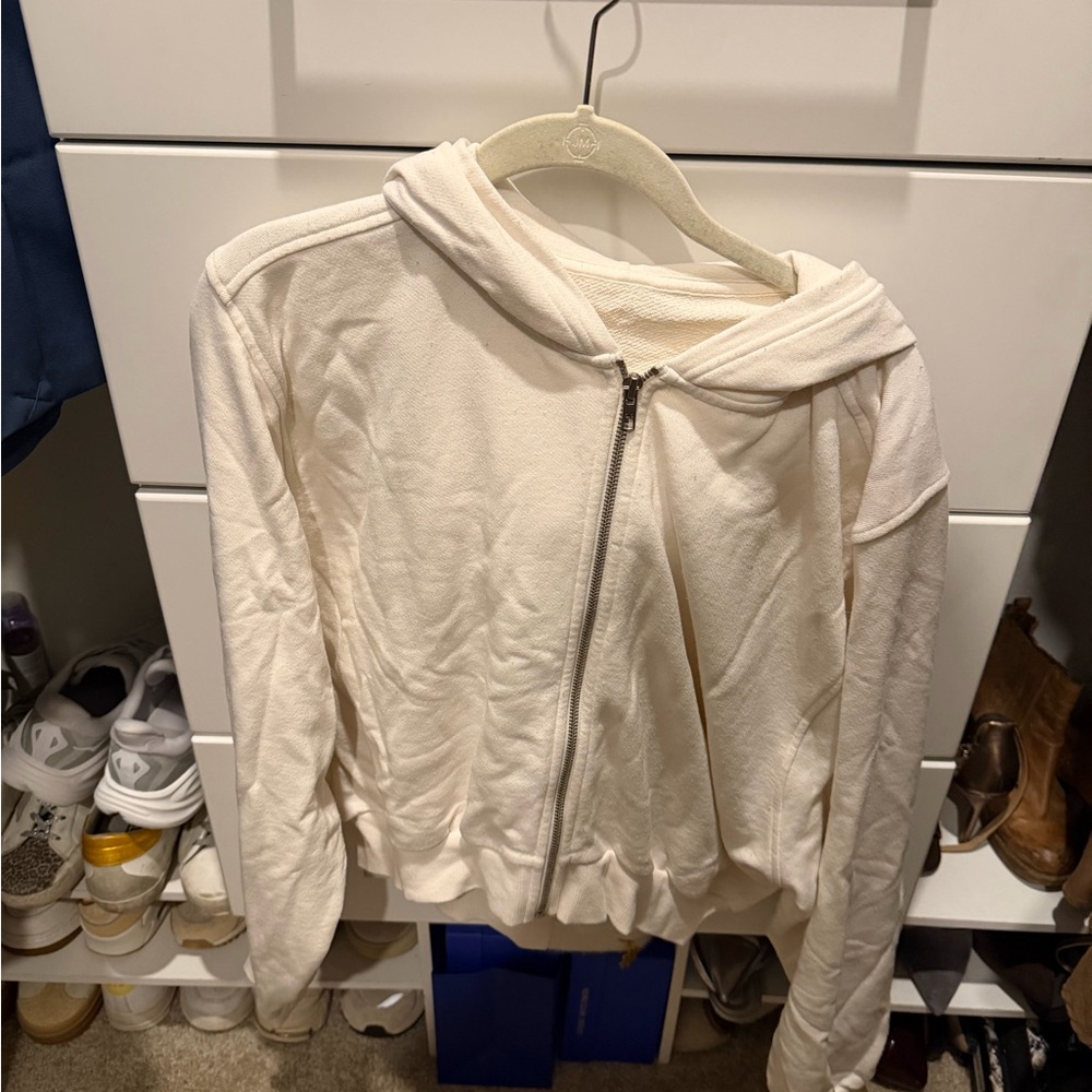 Alo Cream Zip-Up Hoodie
